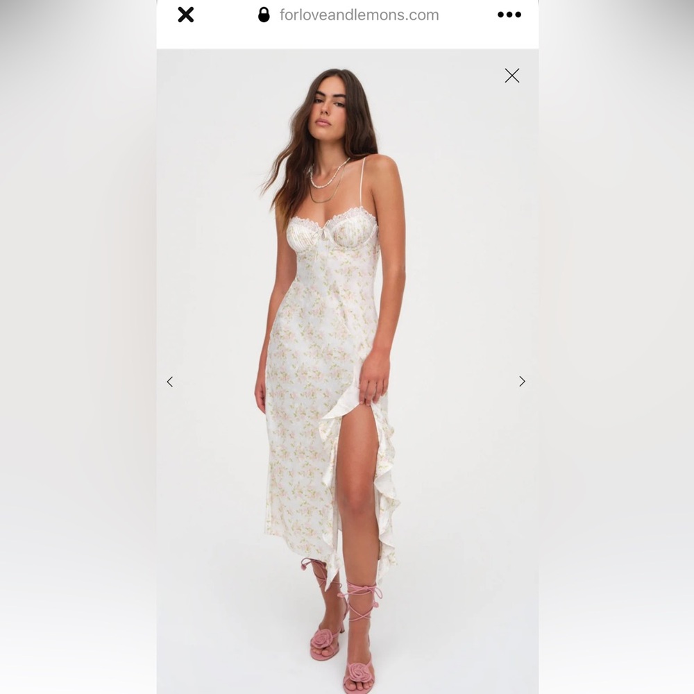 For Love & Lemons Chania Midi Slip Dress